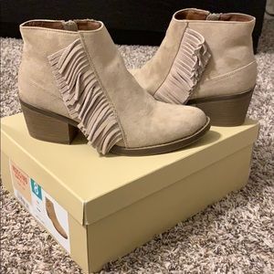 Taupe (Tan) Fringe Ankle Booties